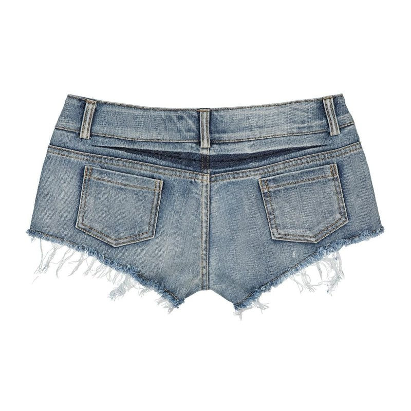 Fashion Personality Women's Low Waist Denim Shorts $25.99 Dana Fashion Color: Light Blue Size: L Women's clothing Product information: Fabric name: Cotton Color: light blue Elasticity: inelastic Pants length: Shorts Clothing style: Europe and America Size