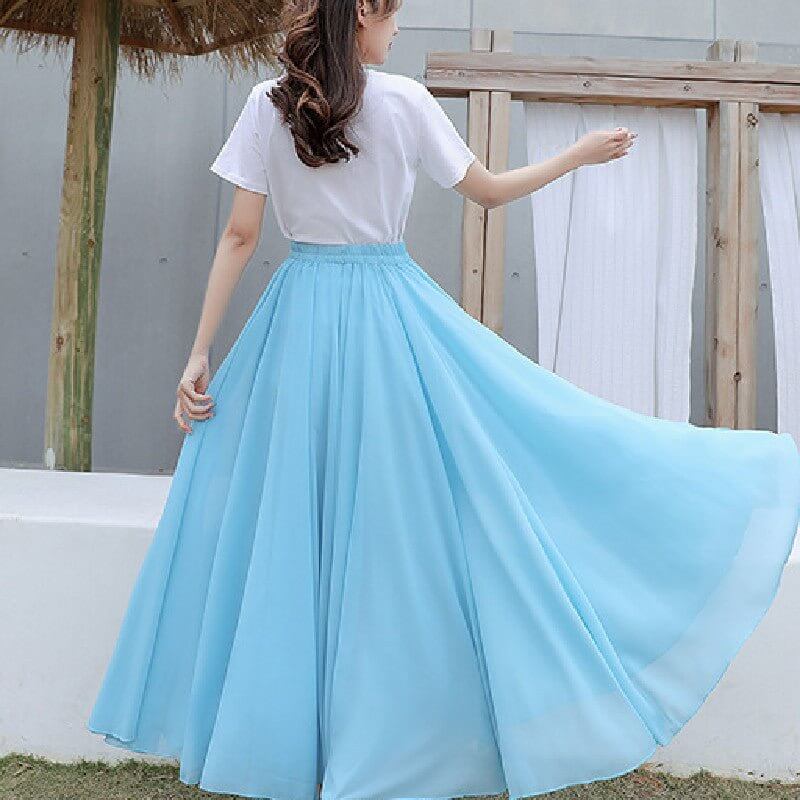 Fashion Personalized Chiffon Dance Skirt For Women $49.50 Dana Fashion Color: Black Size: 100CM Women's clothing Product information: Pattern: solid color Fabric name: chiffon Skirt type: fairy dress Color: white, black, wine red, red, light blue Size: sk