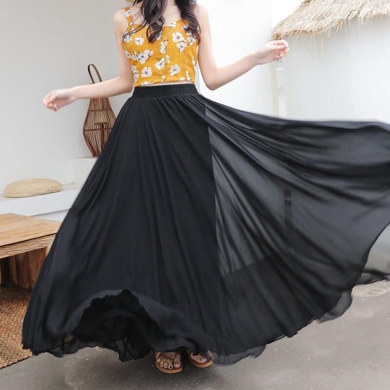 Fashion Personalized Chiffon Dance Skirt For Women $49.50 Dana Fashion Color: Black Size: 100CM Women's clothing Product information: Pattern: solid color Fabric name: chiffon Skirt type: fairy dress Color: white, black, wine red, red, light blue Size: sk
