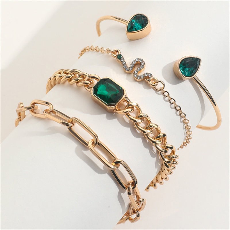 Fashion Premium Green Diamond Bracelet Suit $12.00 Dana Fashion Color: S1194HB Purity: Bracelet Women's Accessories Product information: Treatment Process: Diamond Color: S1194HB Material: zinc alloy Purity: Bracelet Popular elements: Snake Style: ins sty