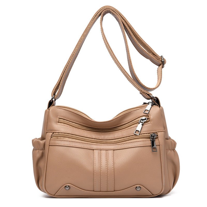 Fashion Shoulder Messenger Large Capacity Women's Bag $33.99 Dana Fashion Color: 6886 Khaki Women's Bags Product information: Lining texture: Polyester Applicable scenarios: Daily matching Color: 6886 Black, 6886 Gray, 6886 Blue, 6886 khaki, 6886 purple,