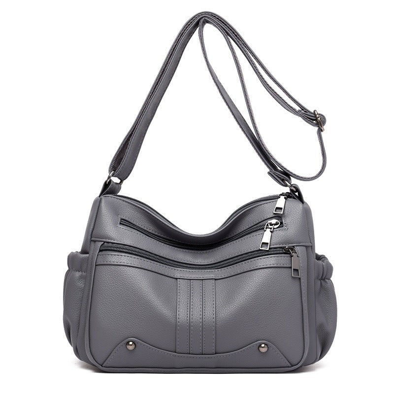 Fashion Shoulder Messenger Large Capacity Women's Bag $33.99 Dana Fashion Color: 6886 Gray Women's Bags Product information: Lining texture: Polyester Applicable scenarios: Daily matching Color: 6886 Black, 6886 Gray, 6886 Blue, 6886 khaki, 6886 purple, 6