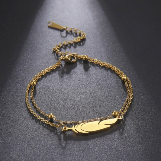 Fashion Simple Double-layer Stainless Steel Bracelet $14.80 Dana Fashion Color: Gold Women's Accessories Product information: Treatment Process: Electroplating Color: steel, gold Applicable population: Female Applicable occasions for gifts: Anniversary Ce