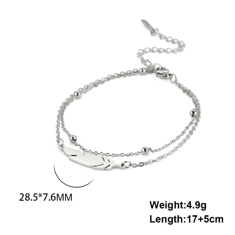 Fashion Simple Double-layer Stainless Steel Bracelet $11.05 Dana Fashion Color: Steel Color Women's Accessories Product information: Treatment Process: Electroplating Color: steel, gold Applicable population: Female Applicable occasions for gifts: Anniver