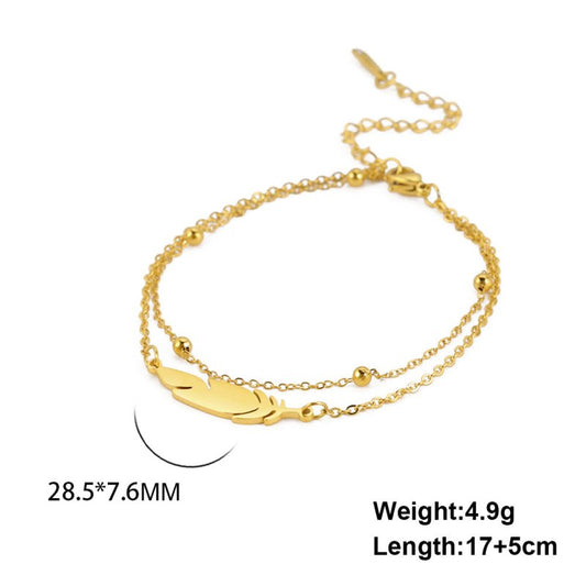 Fashion Simple Double-layer Stainless Steel Bracelet $14.80 Dana Fashion Color: Gold Women's Accessories Product information: Treatment Process: Electroplating Color: steel, gold Applicable population: Female Applicable occasions for gifts: Anniversary Ce