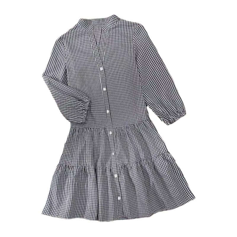 Fashion Simple Loose Plaid Dress Women $39.50 Dana Fashion Color: Black Size: L Women's clothing Product information: Pattern: Plaid Skirt type: A- line skirt Color: pink, black, sapphire blue Waist Type: Mid waist Size: S,M,L,XL,XXL Style type: temperame