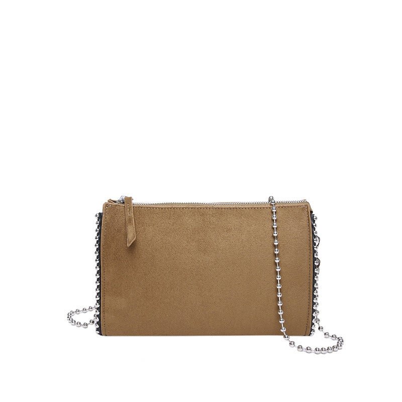 Fashion Simple Shoulder Crossbody Chain Bag $28.56 Dana Fashion Color: Brown Women's Bags Product information: Color: black, red, brown Outer bag type: Sandwich pocket Hardness: soft Material: PU Suitcase shape: Horizontal Square Popular elements: rivets