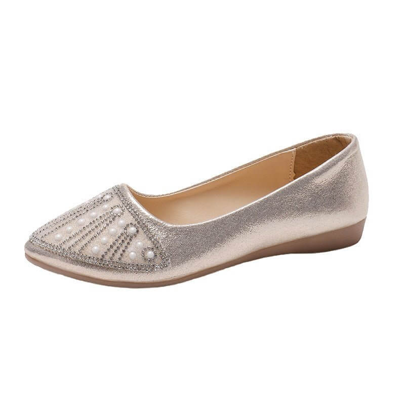 Fashion Soft Bottom Flat Pointed Women's Shoes $49.90 Dana Fashion Color: Gold Size: 35 Women's shoes Product information: Pattern: solid color Color: gold, silver, gold upgrade, silver upgrade, gold luster, silver luster Size: 35.36,37.38,39.40,41 Toe ho
