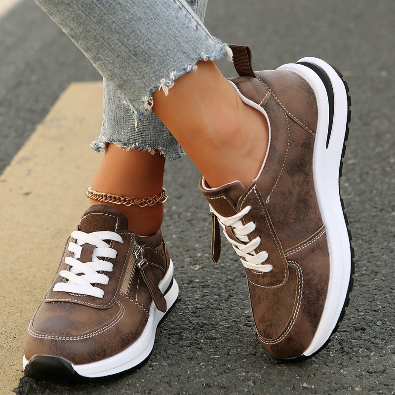Fashion Solid Color Front Lace-up Women's Shoes $44.54 Dana Fashion Color: Brown Size: 36 Women's shoes Product information: Pattern: solid color Applicable sports: Universal Color: Brown 9925-9, gray 9925-8 Size: 36, 37, 38, 39, 40, 41, 42, 43 Style: Cas
