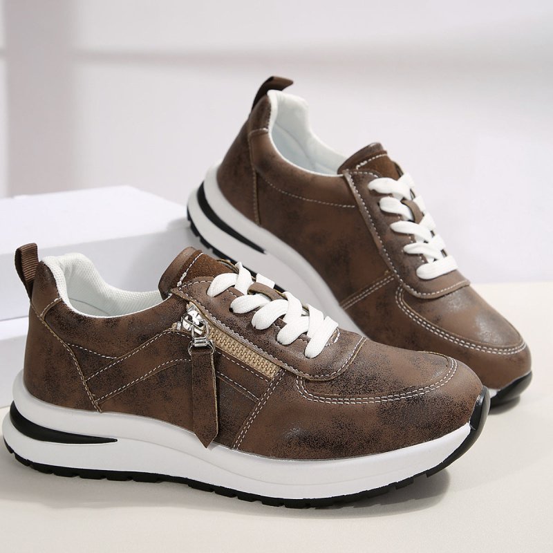 Fashion Solid Color Front Lace-up Women's Shoes $44.54 Dana Fashion Color: Brown Size: 36 Women's shoes Product information: Pattern: solid color Applicable sports: Universal Color: Brown 9925-9, gray 9925-8 Size: 36, 37, 38, 39, 40, 41, 42, 43 Style: Cas