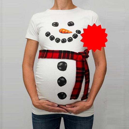 Fashion T-shirt maternity wear $20.83 Dana Fashion Color: Red Size: 3XL Style: Without scarf Baby & Mother Thickness: Thin Pattern: Cartoon Collar type: round collar Long sleeves: Short sleeves 1. Asian sizes are 1 to 2 sizes smaller than European and Ame