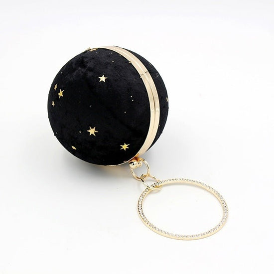 Fashion Temperament Starry Sky Ball Bag Suede Dinner Bag Evening Party $45.88 Dana Fashion Color: Black Size: Diameter 13cm Women's Bags Product information: Lining texture: Polyester Applicable scenarios: Daily matching Color: black, dark blue, milk tea
