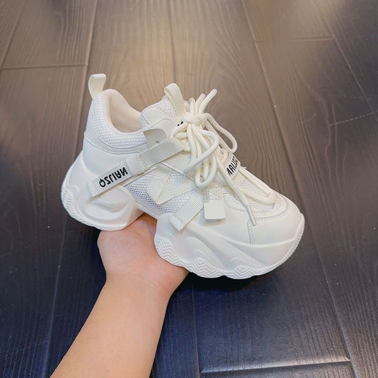 Fashion Thick Bottom Sneaker Women's All-match $40.97 Dana Fashion Color: White Size: 35 Women's shoes Product information: Pattern: solid color Applicable sports: Universal Lining material: Mesh Color: white, Rose Red, fluorescent yellow Upper height: lo
