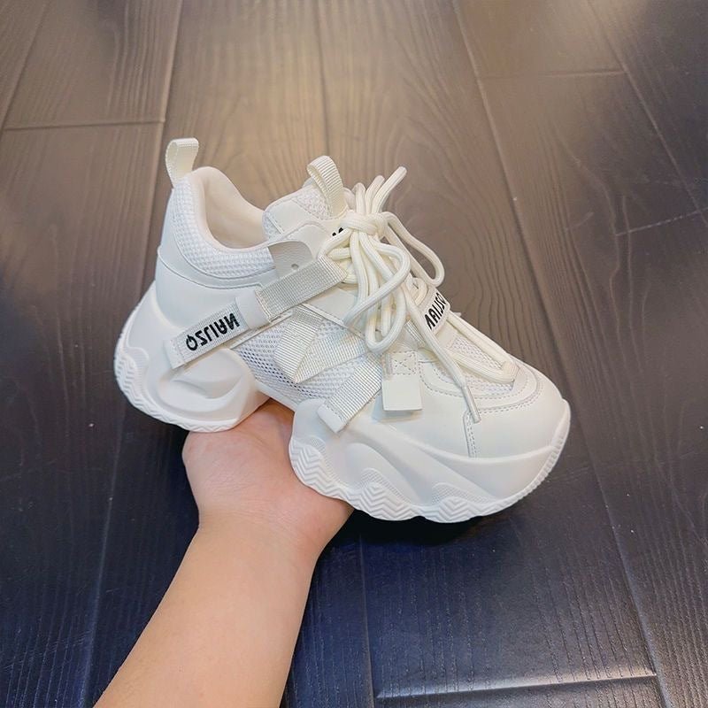 Fashion Thick Bottom Sneaker Women's All-match $40.97 Dana Fashion Color: White Size: 35 Women's shoes Product information: Pattern: solid color Applicable sports: Universal Lining material: Mesh Color: white, Rose Red, fluorescent yellow Upper height: lo