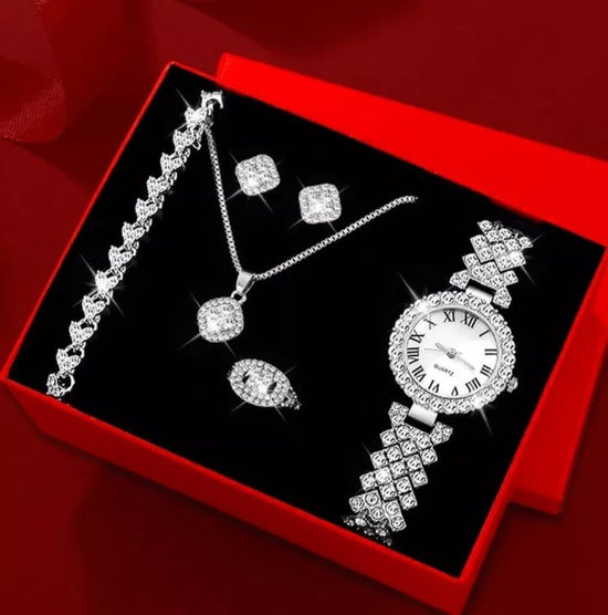 Fashion Watch Gift Suit Quartz Watch Necklace Bracelet Ring Stud Earrings $39.00 Dana Fashion Color: Silver Watch Suit2 Women's Accessories Product information: Color ：Green Watch Suit, Black Watch Suit, Red Watch Suit, Black Watch Suit, Red Watch Suit, R