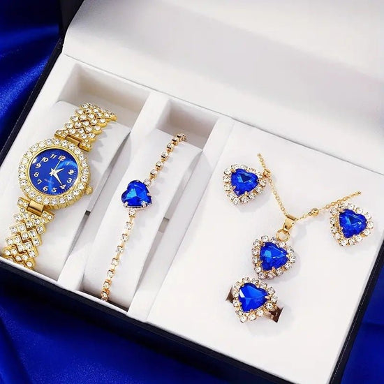 Fashion Watch Gift Suit Quartz Watch Necklace Bracelet Ring Stud Earrings $39.00 Dana Fashion Color: Gold Watch Suit1 Women's Accessories Product information: Color ：Green Watch Suit, Black Watch Suit, Red Watch Suit, Black Watch Suit, Red Watch Suit, Red