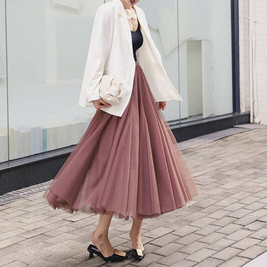 Fashion Wide Hem Gauzy Skirt For Women $39.90 Dana Fashion Color: Apricot Size: Free Size Women's clothing Product information: Pattern: solid color Skirt type: flounced skirt Color: black, white, flesh red, brown, gray, apricot, blue, black pink, pink, d