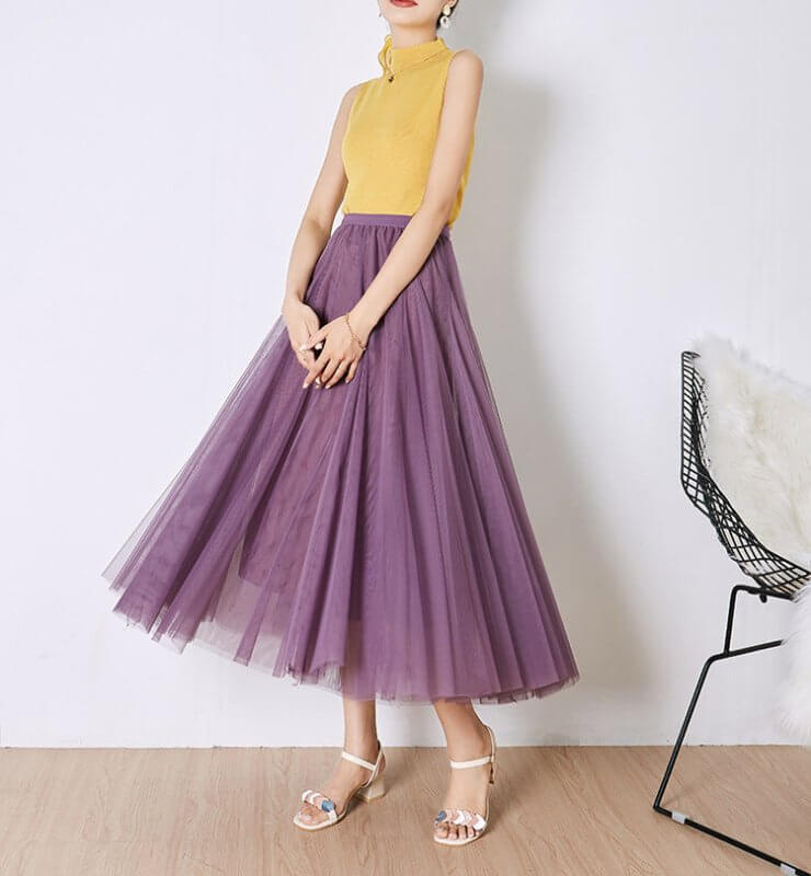 Fashion Wide Hem Gauzy Skirt For Women $39.90 Dana Fashion Color: Dark Purple Size: Free Size Women's clothing Product information: Pattern: solid color Skirt type: flounced skirt Color: black, white, flesh red, brown, gray, apricot, blue, black pink, pin