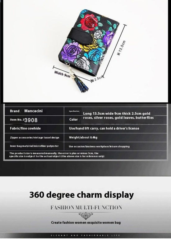 Fashion Women's Leather Wallet Short $39.00 Dana Fashion Color: Butterfly Women's Bags Product information: Pattern: Flowers Lining texture: Polyester Color: colorful rose, silver rose, gold leaf, butterfly Processing Method: soft surface Material: genuin