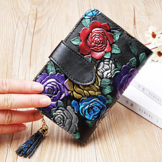 Fashion Women's Leather Wallet Short $39.00 Dana Fashion Color: Butterfly Women's Bags Product information: Pattern: Flowers Lining texture: Polyester Color: colorful rose, silver rose, gold leaf, butterfly Processing Method: soft surface Material: genuin