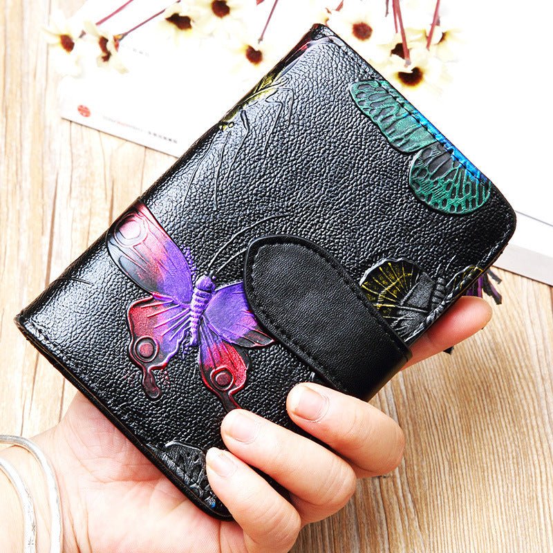 Fashion Women's Leather Wallet Short $39.00 Dana Fashion Color: Butterfly Women's Bags Product information: Pattern: Flowers Lining texture: Polyester Color: colorful rose, silver rose, gold leaf, butterfly Processing Method: soft surface Material: genuin