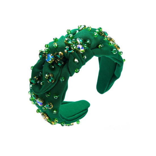 Fashionable All-match Diamond-embedded High-grade Headband Elegant Wide-brimmed Knotted $21.83 Dana Fashion Color: Green Women's Accessories Product information: Treatment Process: Diamond Color: Rose Red, blue, green, pink Applicable people: women Materi