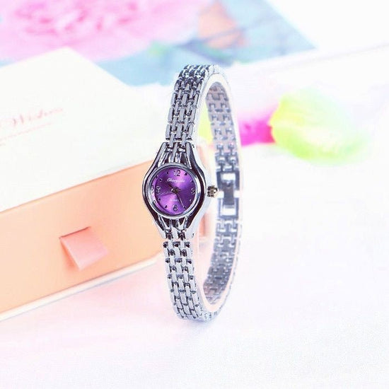 Fashionable All-match Women's Watch $18.50 Dana Fashion Color: Silver Purple Women's Accessories Product information: Color: silver, gold powder, silver pink, silver blue, gold white, silver green, silver red, silver purple, silver black, gold Thickness: