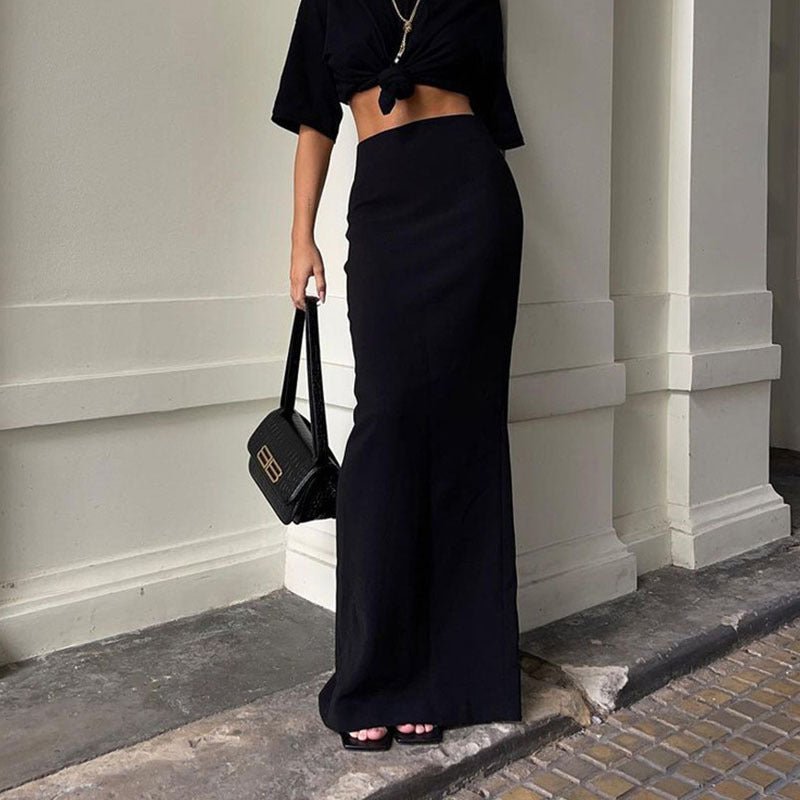 Fashionable Elegant Black Skirt For Women $33.00 Dana Fashion Color: Black Size: L Women's clothing Product information: Pattern: solid color Skirt type: A- line skirt Color: Black Elasticity: Micro elasticity Size: S,M,L Style type: street fashion Skirt