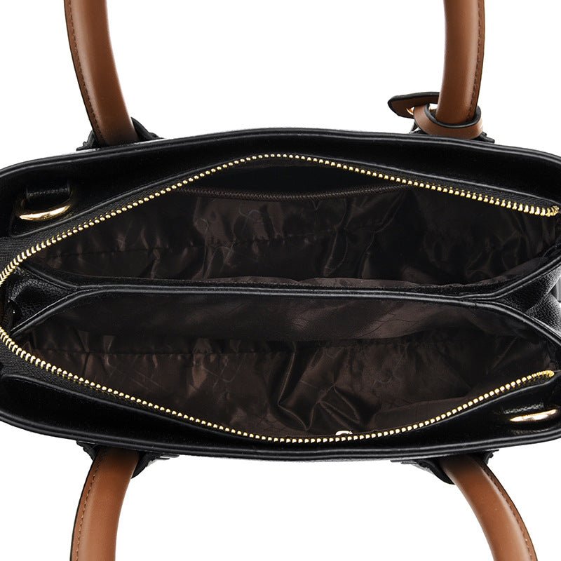 Fashionable Large-capacity High-end Women's Handbag $65.99 Dana Fashion Color: Black Women's Bags Product information: Color: black, wine red, tawny, khaki, purple, green Hardness: soft Material: PU Popular elements: Letters Style: European and American R