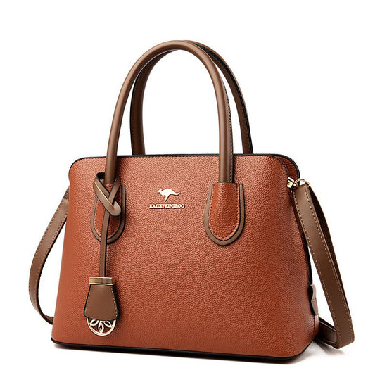 Fashionable Large-capacity High-end Women's Handbag $65.99 Dana Fashion Color: Black Women's Bags Product information: Color: black, wine red, tawny, khaki, purple, green Hardness: soft Material: PU Popular elements: Letters Style: European and American R