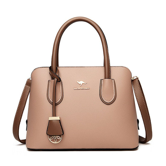 Fashionable Large-capacity High-end Women's Handbag $65.99 Dana Fashion Color: Khaki Women's Bags Product information: Color: black, wine red, tawny, khaki, purple, green Hardness: soft Material: PU Popular elements: Letters Style: European and American R