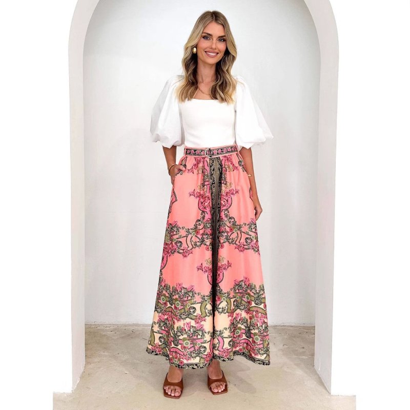 Fashionable Printed Skirt Ethnic Style Casual $38.90 Dana Fashion Color: Picture Color Size: L Women's clothing Product information: Pattern: plants and flowers Fabric name: Polyester Color: Picture color Size: S,M,L,XL Style type: artistic retro Skirt le