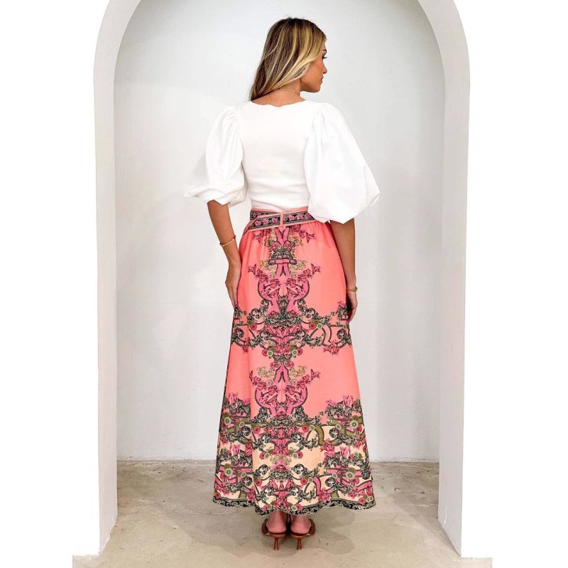 Fashionable Printed Skirt Ethnic Style Casual $38.90 Dana Fashion Color: Picture Color Size: L Women's clothing Product information: Pattern: plants and flowers Fabric name: Polyester Color: Picture color Size: S,M,L,XL Style type: artistic retro Skirt le