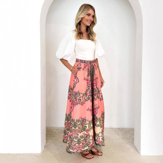 Fashionable Printed Skirt Ethnic Style Casual $38.90 Dana Fashion Color: Picture Color Size: L Women's clothing Product information: Pattern: plants and flowers Fabric name: Polyester Color: Picture color Size: S,M,L,XL Style type: artistic retro Skirt le