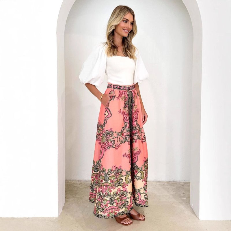 Fashionable Printed Skirt Ethnic Style Casual $38.90 Dana Fashion Color: Picture Color Size: L Women's clothing Product information: Pattern: plants and flowers Fabric name: Polyester Color: Picture color Size: S,M,L,XL Style type: artistic retro Skirt le
