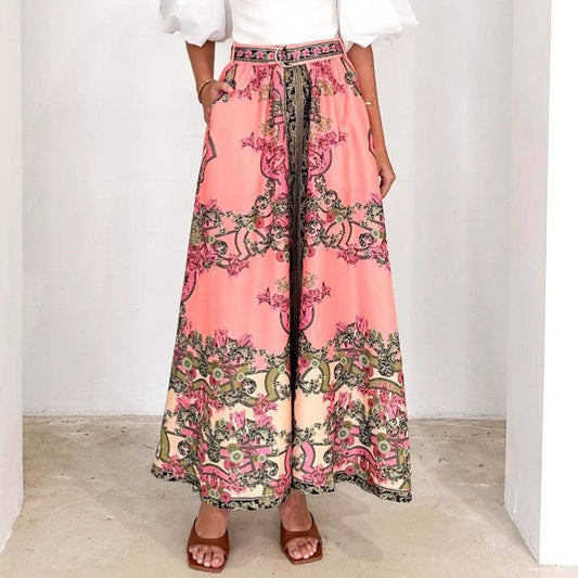Fashionable Printed Skirt Ethnic Style Casual $38.90 Dana Fashion Color: Picture Color Size: L Women's clothing Product information: Pattern: plants and flowers Fabric name: Polyester Color: Picture color Size: S,M,L,XL Style type: artistic retro Skirt le