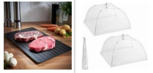 Fast Defrosting Tray Thaw Kitchen Quick Aluminum Thaw Plate $43.80 Dana Fashion Size: 3style set quantity: 1pc Dana's Kitchen Overview: No need to wonder how to defrost your food in minutes any longer! Imperial Home Quick Defrosting Tray lets you thaw you