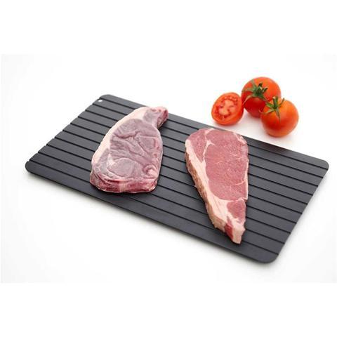 Fast Defrosting Tray Thaw Kitchen Quick Aluminum Thaw Plate $21.53 Dana Fashion Size: 1 style quantity: 1pc Dana's Kitchen Overview: No need to wonder how to defrost your food in minutes any longer! Imperial Home Quick Defrosting Tray lets you thaw your f