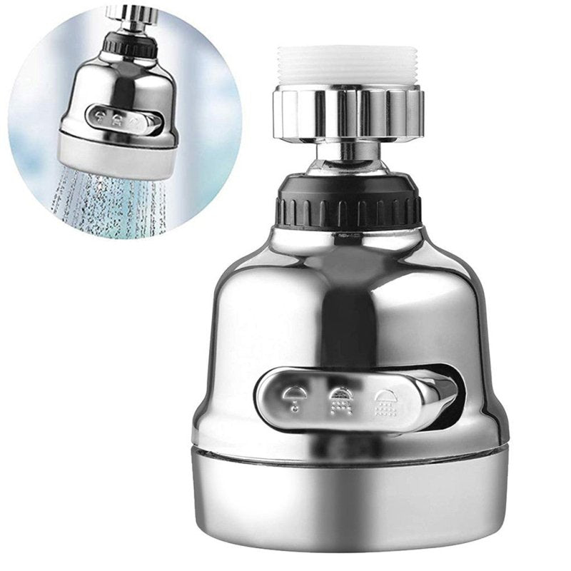 Faucet Booster Shower Household Tap Splash Filter $20.78 Dana Fashion Color: Silver style: Third gear Dana's Kitchen Overview: 3-mode spray: Jet, Jet + Shower and Shower . Suitable for most round taps . Easy to install. Reduces energy costs and water usag