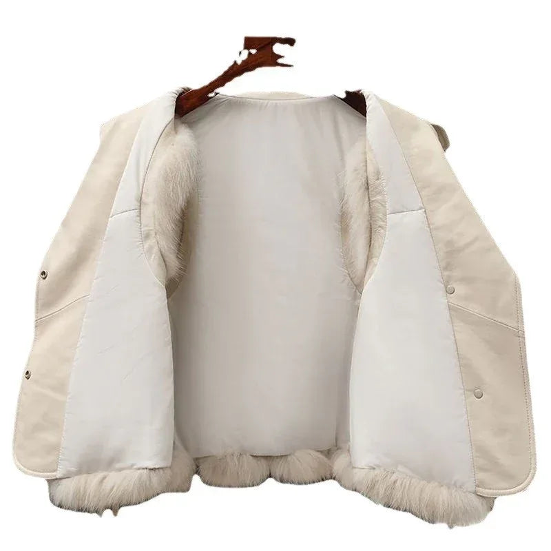 Fur Vest Short Coat 2026 - Patchwork Fox Fur Jacket Women's Warm Vest - DanaFashionstore