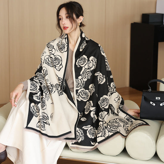 Female Versatile Fashion Thickened Warm Cashmere Scarf