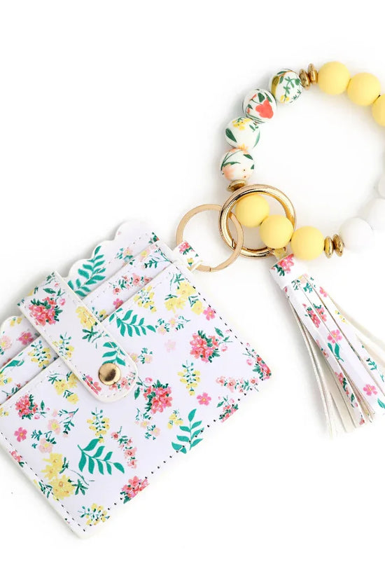 Love Polyurethane Card Holder Silica Gel Key Chain European And American Printed Silicone Beads Bracelet Women's Wallet - DanaFashionstore