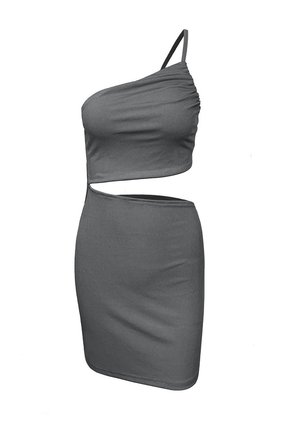 Design Sense Niche Shoulder Drawstring Dress Women