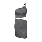 Design Sense Niche Shoulder Drawstring Dress Women - DanaFashionstore