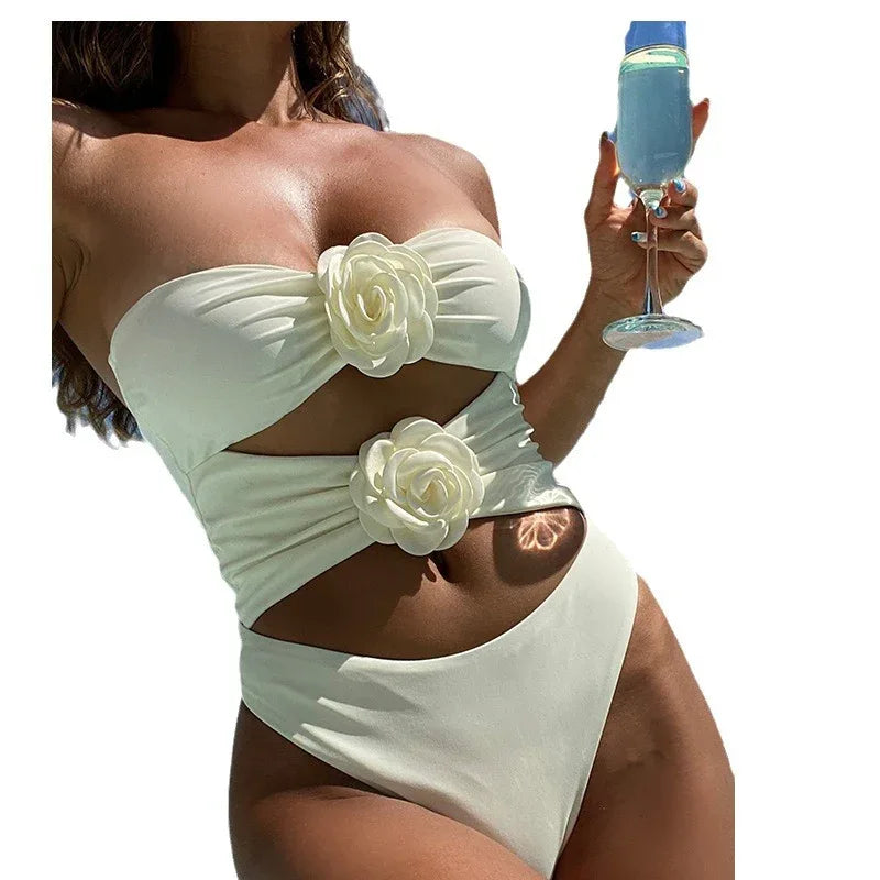 Three-dimensional Flower Women's One-piece Swimming Suit - DanaFashionstore