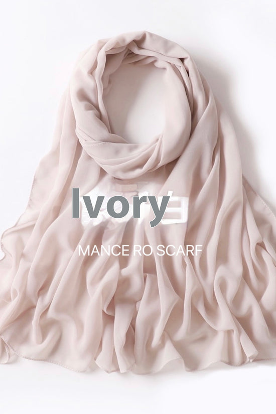 Pure Color Pearl Chiffon Scarf Headcloth Veil Chiffon Scarf