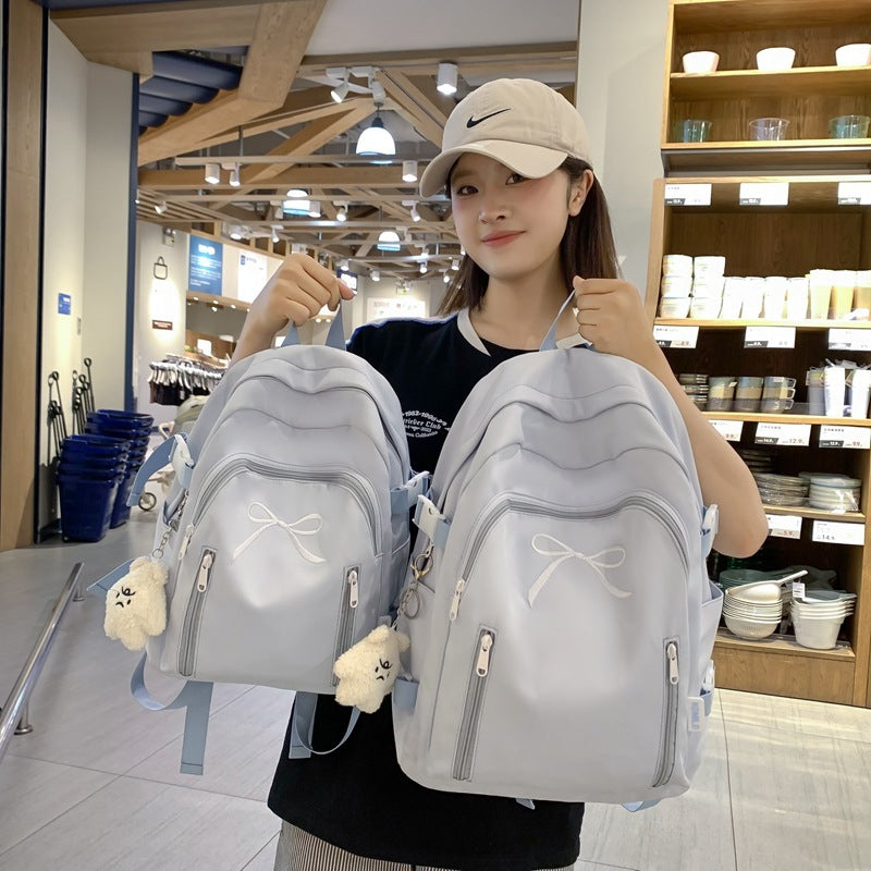 Large Capacity Girl Bow Backpack With College Style - Dana Fashion