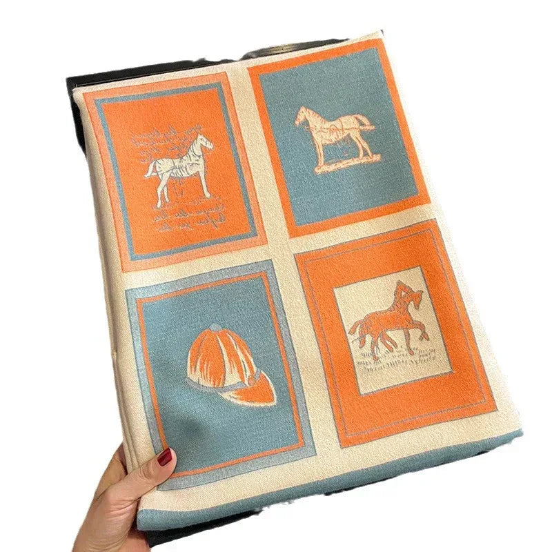 Carriage Artificial Cashmere Scarf Women's Dual-use Air Conditioning Shawl - DanaFashionstore