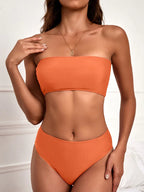 Tube Top High Waist Split Bikini - DanaFashionstore