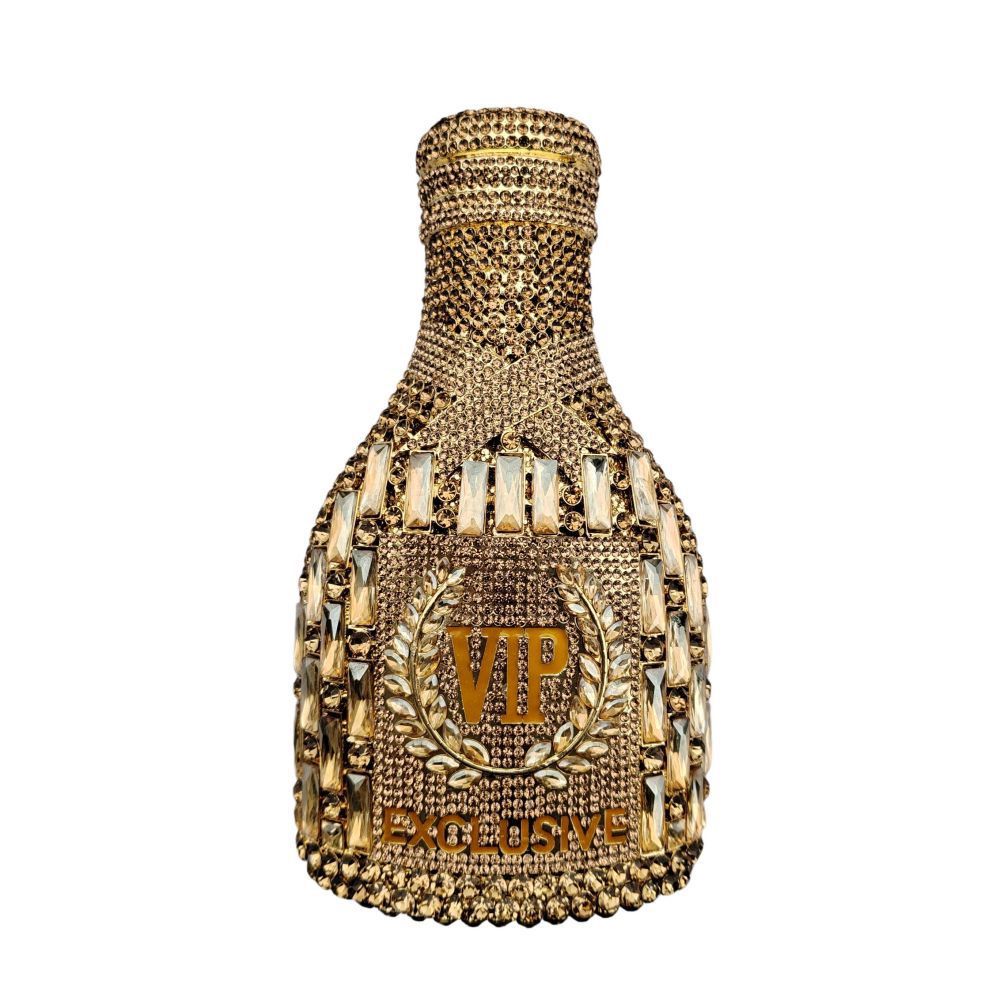 Champagne Bottle Diamond Hand Holding Dinner Bag - Dana Fashion